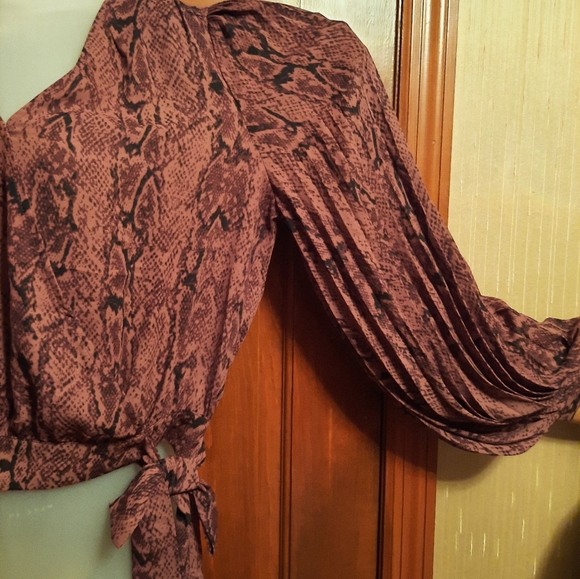 Cupcakes and Cashmere Plum Snake Blouse - Picture 6 of 9